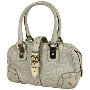 Gucci Horsebit Pattern Handbag, Leather, Ivory, 145772, Women's